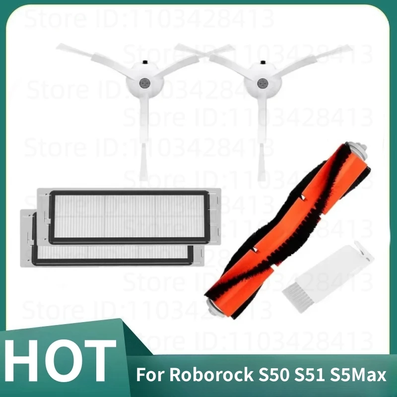 

For Roborock S50 S51 S5Max HEPA Filter Side Brush Main Brush Parts Vacuum Cleaner Accessories