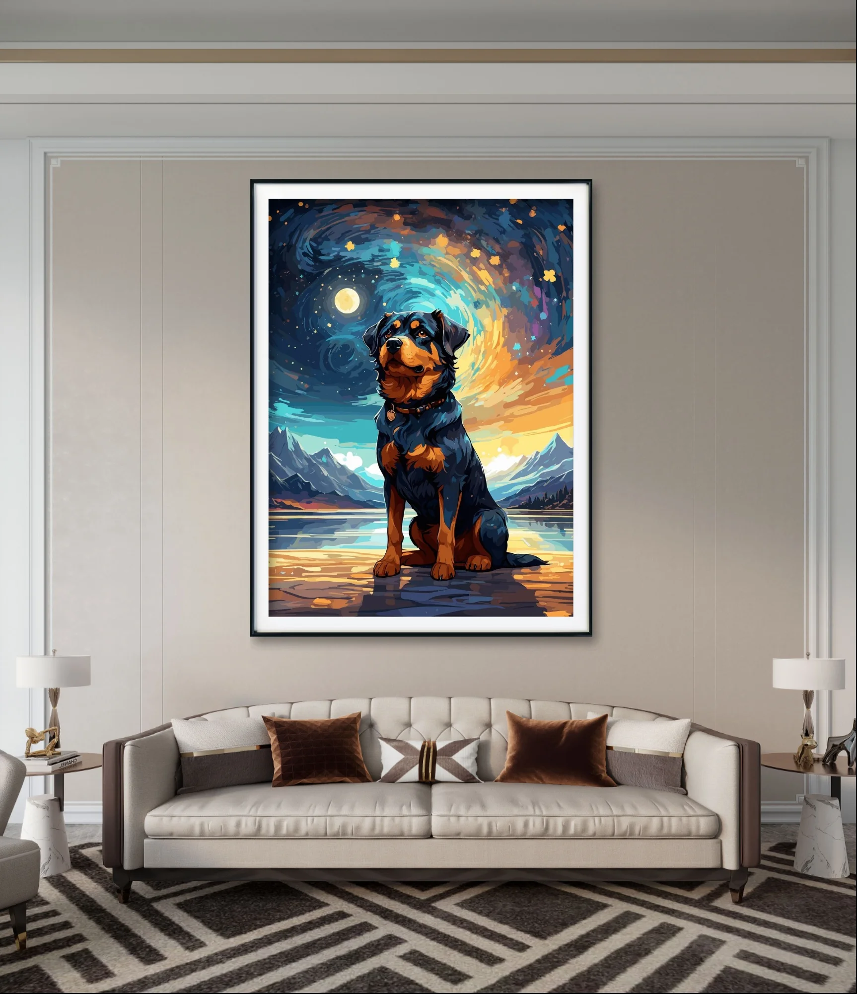 Rottweiler 5D Diamond Painting Dog Cute Animal Handmade Diamond Embroidery Cross Stitch DIY Gift Home Wall Decor Children's Gift