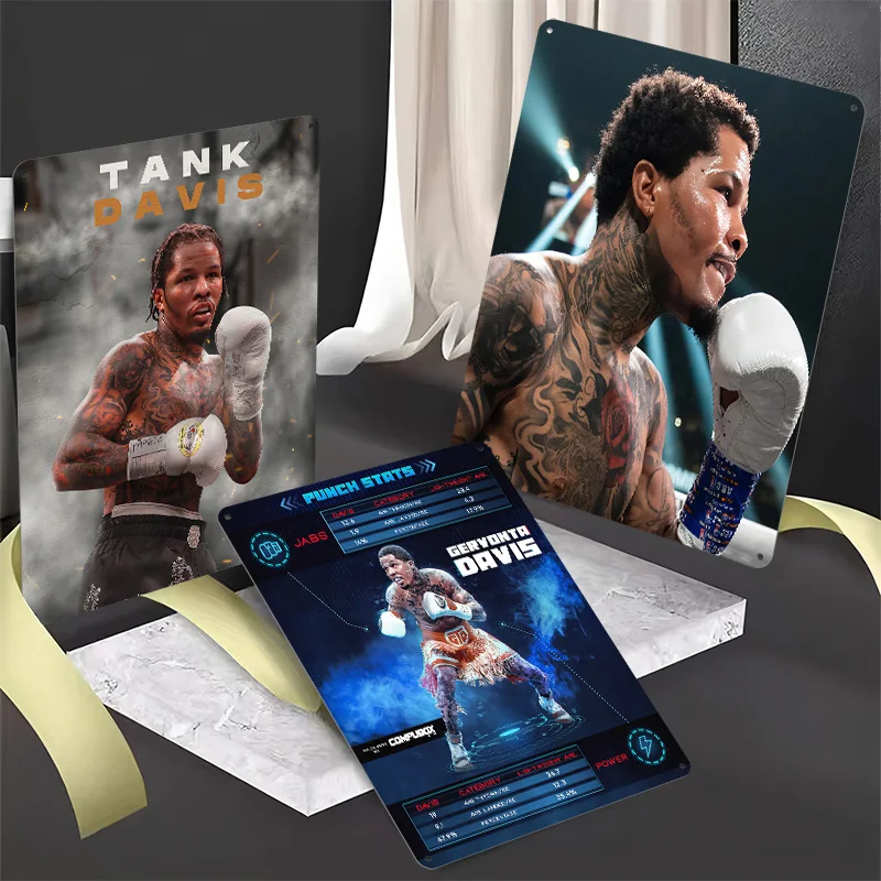 Gervonta Davis Boxing Metal Posters Customizable Vintage Metal Signs Wall Art Retro Tin Plaque for Man Cave Office Decor House