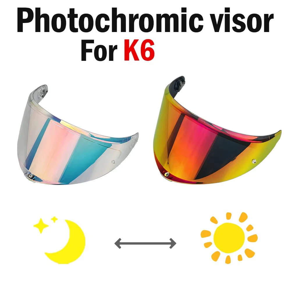 Wizjer do kasku Fotochromowy wizjer Do kasków motocyklowych K6 K6S kask integralny Elektroplaterowane szkło kasku