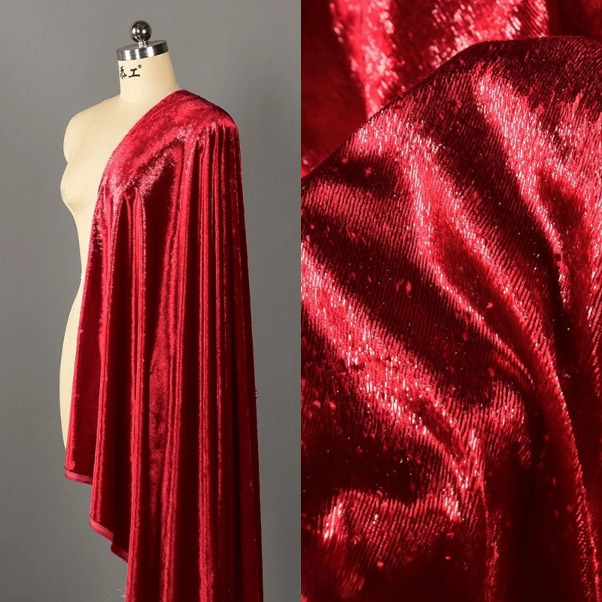 

Woven Lurex Gold Velvet Fabric: Shiny Luminous Korean Reverse Pile for Dresses Gowns Designer Garments High-end Sewing
