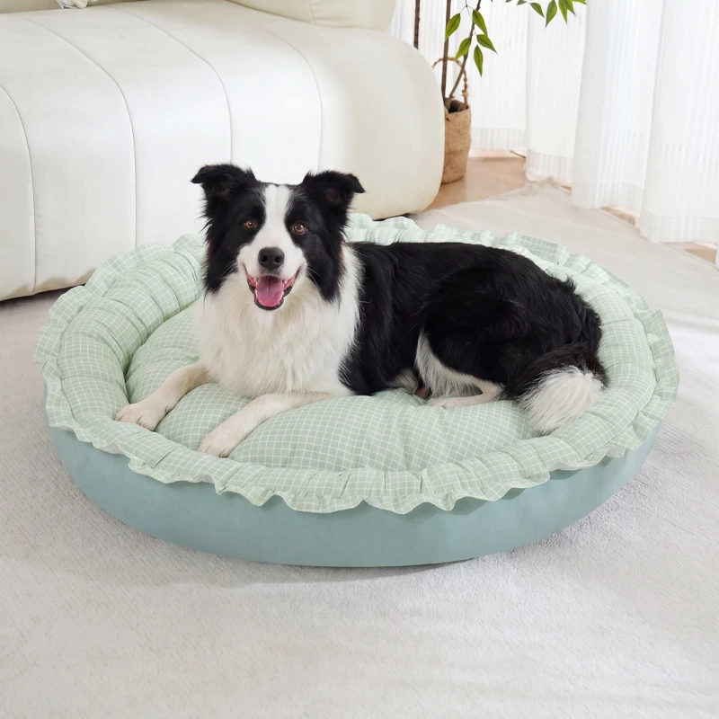 Cama macia para animais de estimação, ideal para cães e gatos, confortável, redonda, como um ninho para cães, com tecido respirável, almofada para o sono de cachorros, cama para gatos lavável, para animais de estimação de pequeno e médio porte.