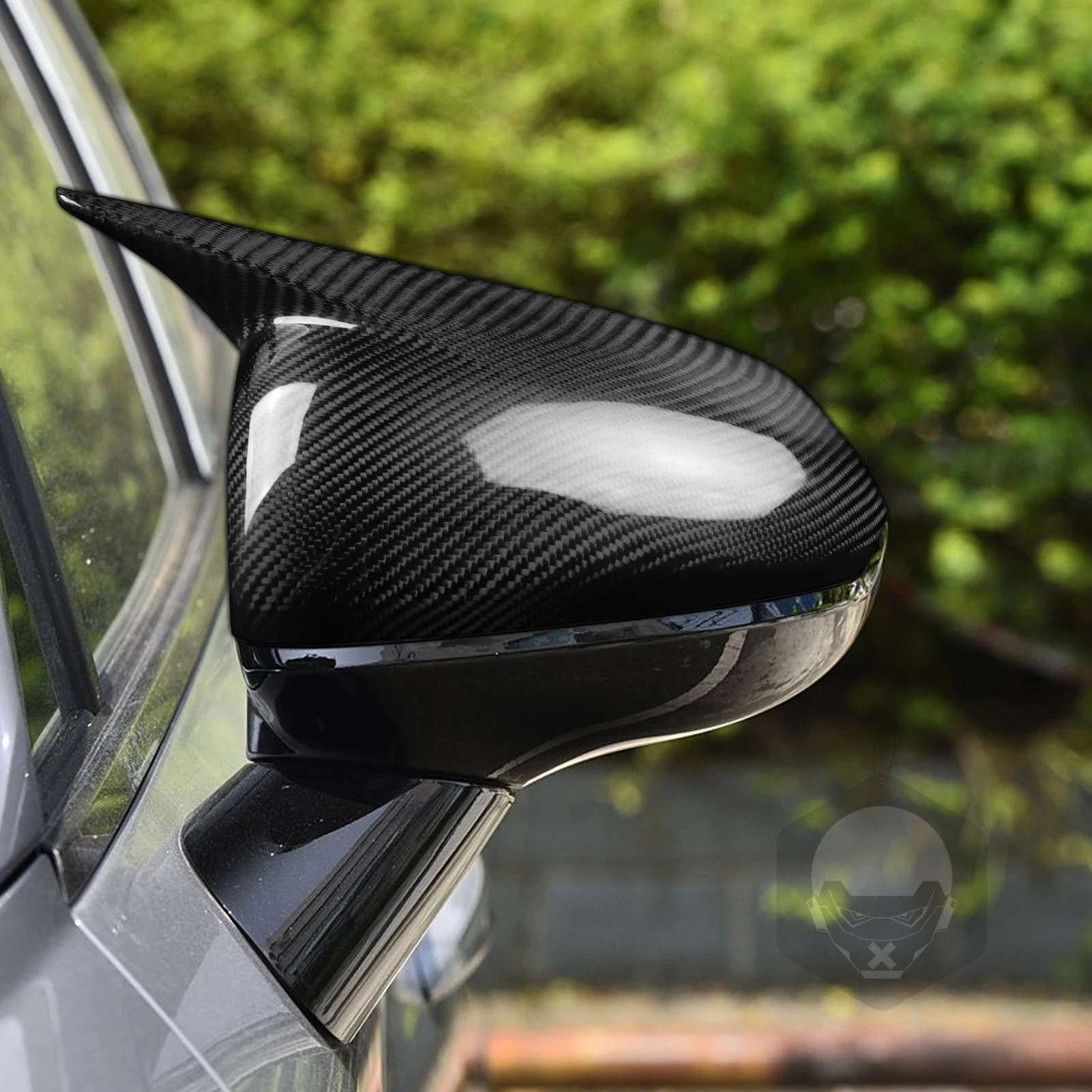 2 قطعة ألياف الكربون الحقيقية اكسسوارات السيارات غطاء مرآة جانبية الكسوة الزخرفية لشركة هيونداي سوناتا 11th 2024-2025 #2