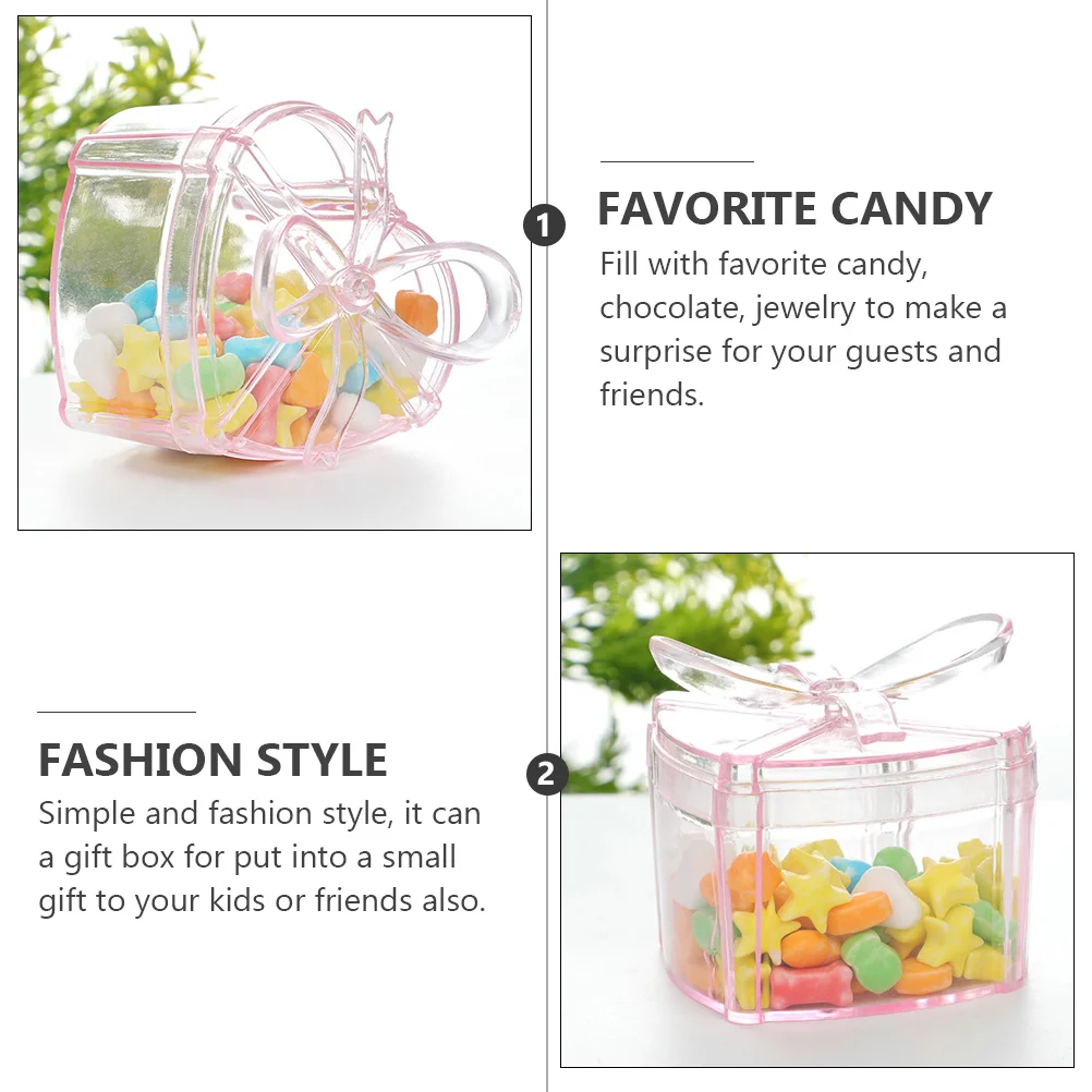 

6 Pcs Candy Boxes Heart Shaped Transparent Plastic Storage Cases for Party Favors Gifts Christmas Treats Containers