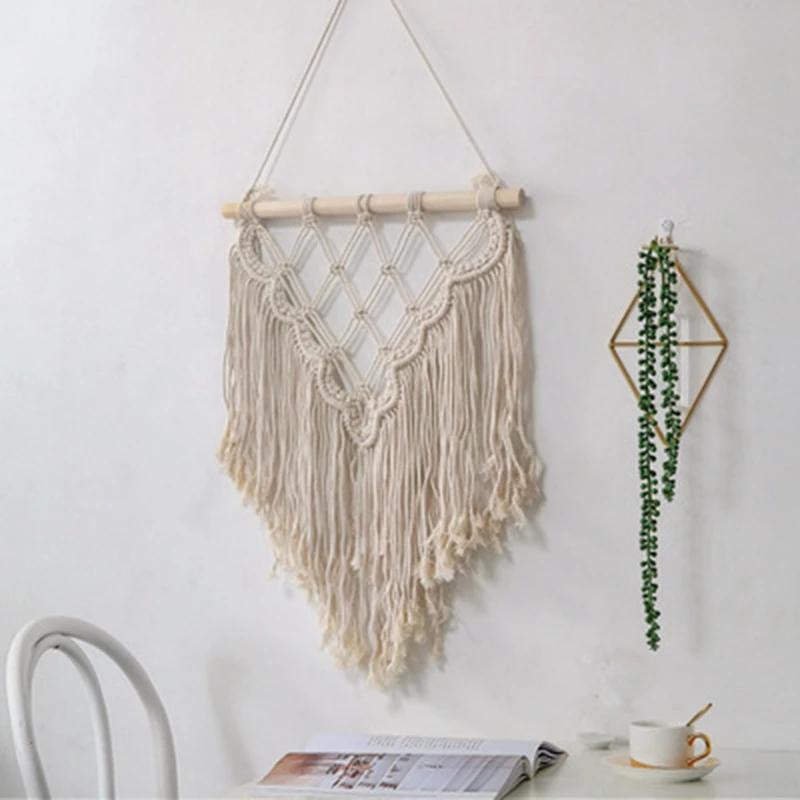 【FLASH-SALE!】Boho Decor Macrame Wall Hanging Tapestry Cotton Rope Woven Handmade Tapestry Bedroom Decoration