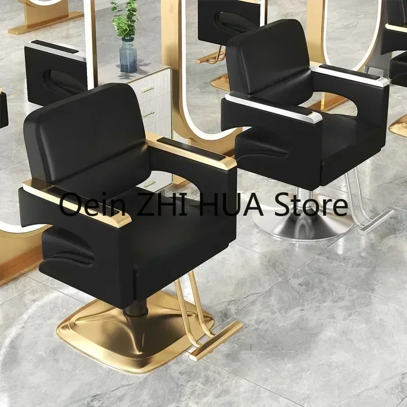 Barbershop Beauty Barber Chairs Adjustable Swivel Stainless Luxury Barber Chairs Manicure Waiting Sillas Salon Furniture QF50BC