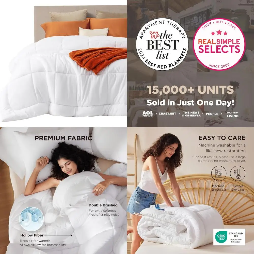 

Негабаритное стеганое одеяло King Size — всесезонная альтернативная пододеяльная вставка GentleSoft Down