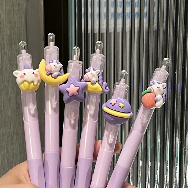 Cute Unicorn Neutral Pen Ins Style High Beauty St Head Black Girl Heart Speed Drying Brush Question Pen Pendant Gift Pen