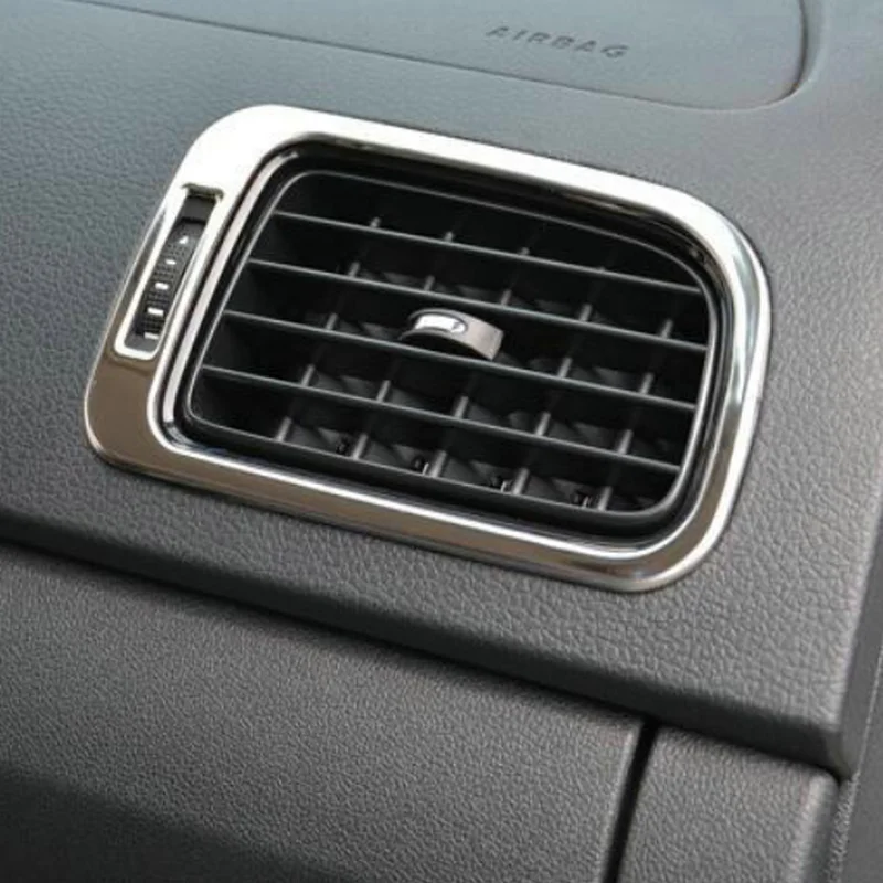 

BJMYCYY 2PCS/SET Auto both sides of the air-conditioning outlet stainless steel decorative box For Volkswagen vw POLO 2011-2017