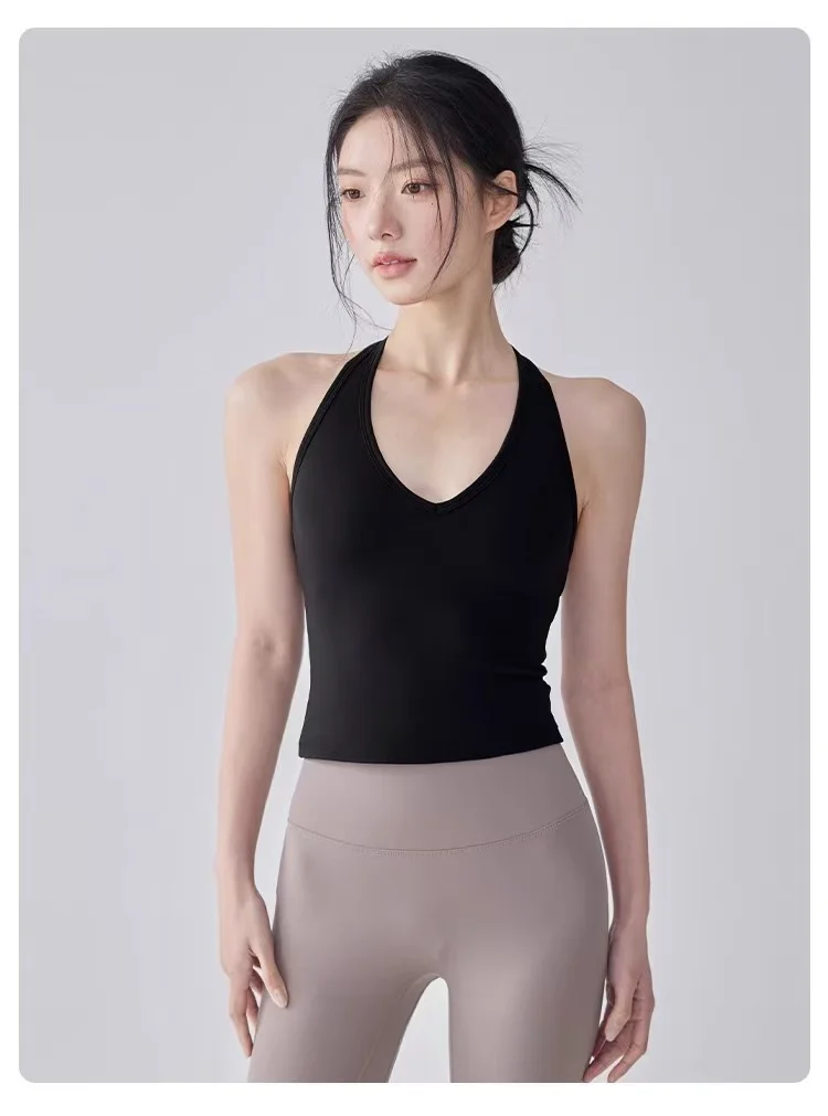 Sportunterwäsche mit Brustpolster, schnelltrocknend, für Pilates-Training, Fitnesskleidung, BH-Träger, sexy, schöner Rücken, Yoga-Top für Damen – Detail 6