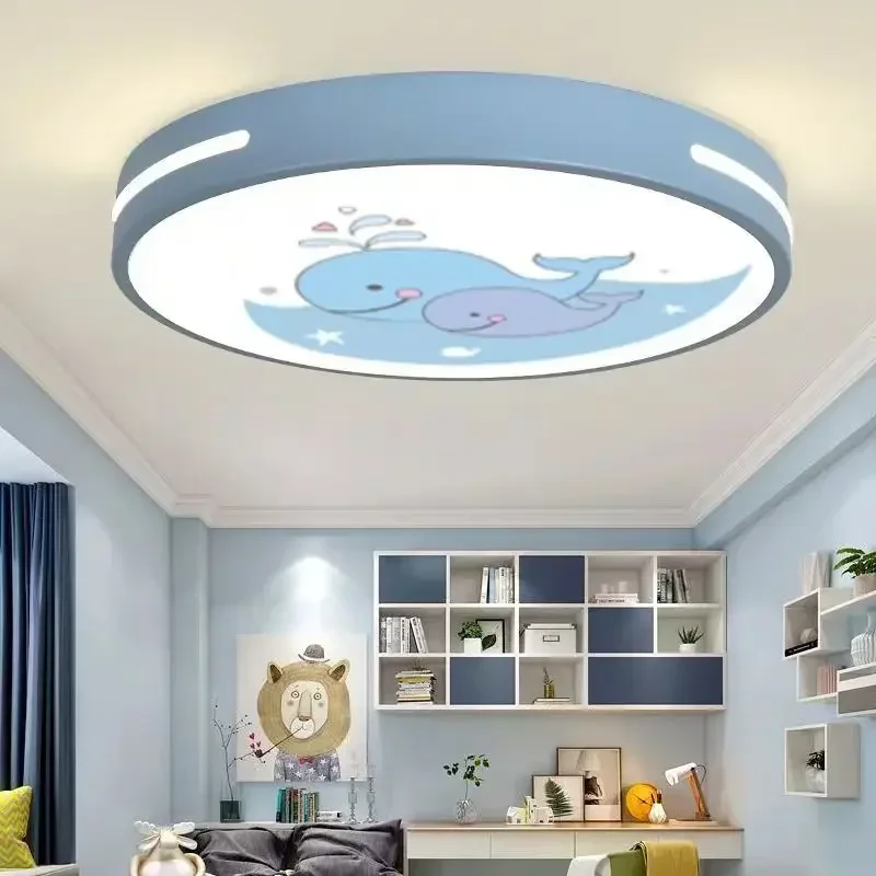 Macaron LED Ceiling Lights Modern Boys Girls Bedroom Lamps Cute Dog Cat Dinosaur Cartoon Lamp for Children's Room Indoor Decora