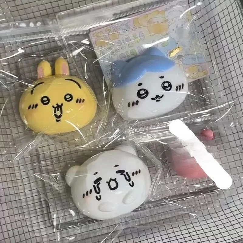 Anime Cartoon Kawaii New Chiikawa Hachiware Usagi Rebound Unzip Toy Feel Cream Imitation Silicone Decompress Food Grade Artifact