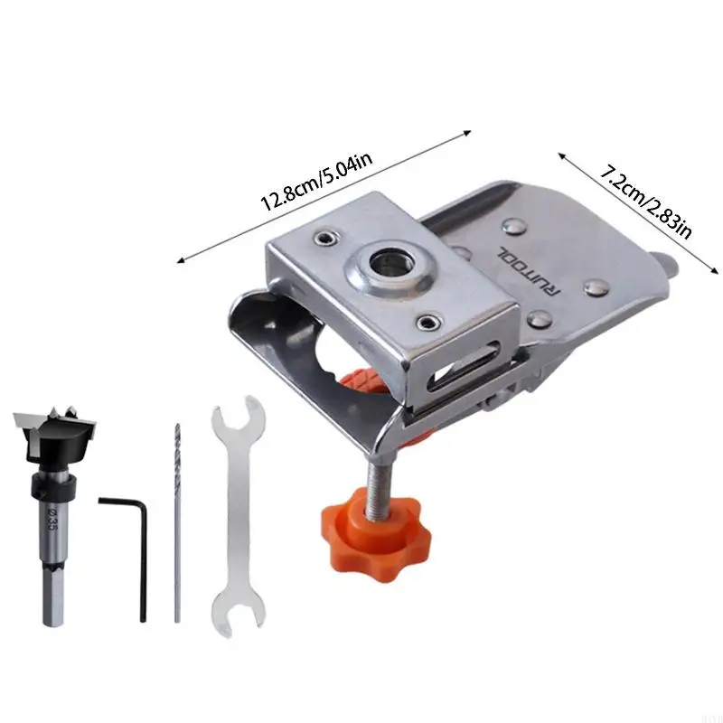 Woodworking Cup Hole Drill Pattern with Metal Body for Cabinet Board Alignment and Hardware Mounting Tasks Daily M4YD
