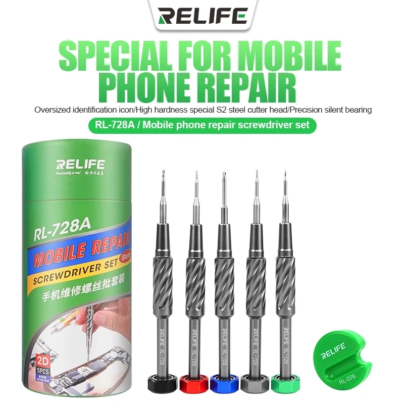 RELIFE RL-728A Screwdriver Kit Y Convex Cross T1 for IPhone Ipad HUAWEI OPPO VIVO Strong Magnetic Adsorption Removal Tools