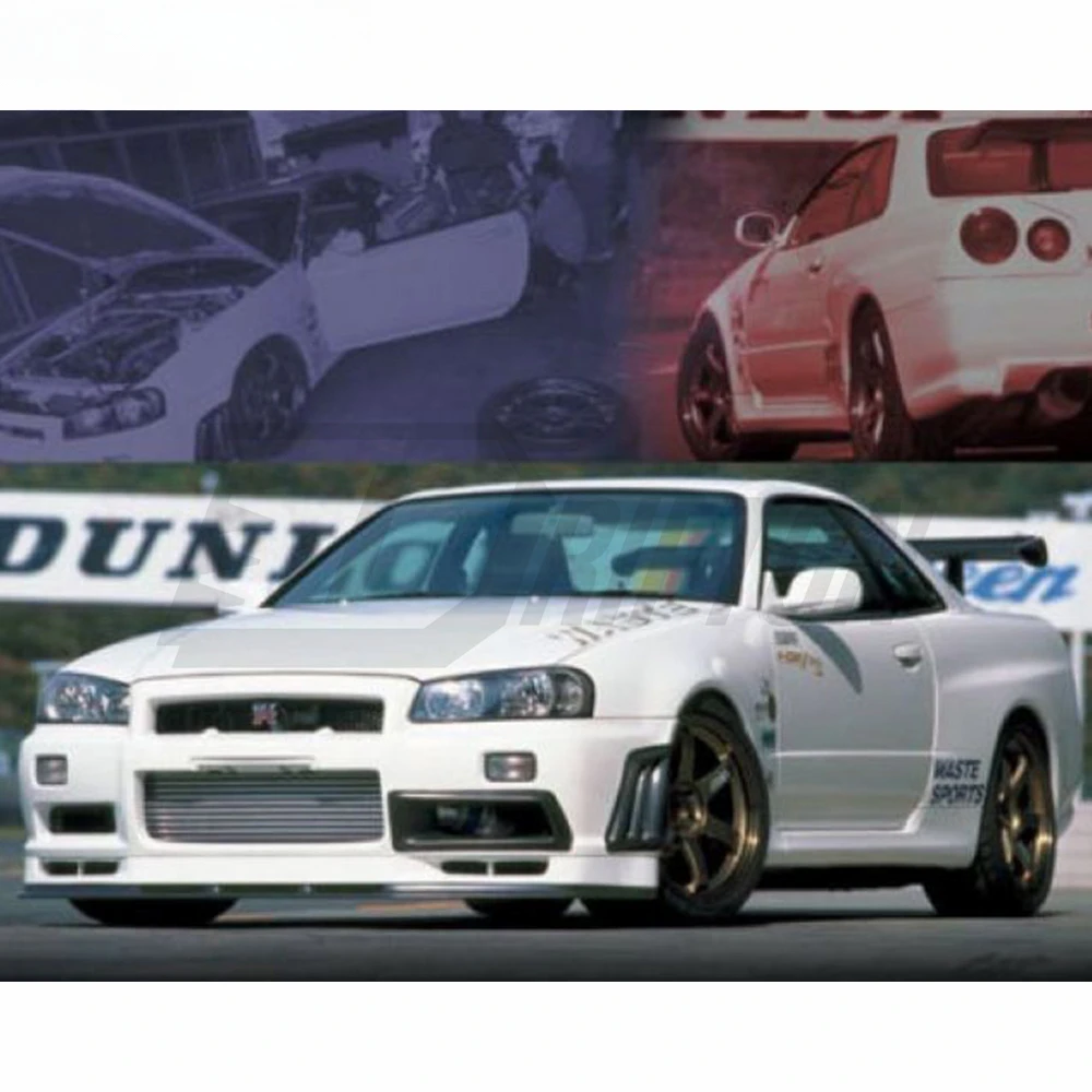 V-Spec Style Carbon Fiber Front Bumper Oil Cooler Ducts For Nissan R34 GTR