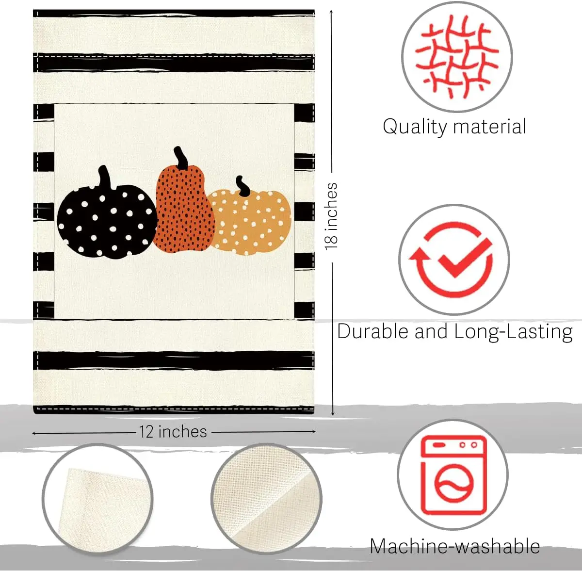 Funny Fall Garden Flag Autumn Thanksgiving Outdoor Decorations Small Double Sided Burlap Fall Polka Dot Pumpkin Garden Flags SSL
