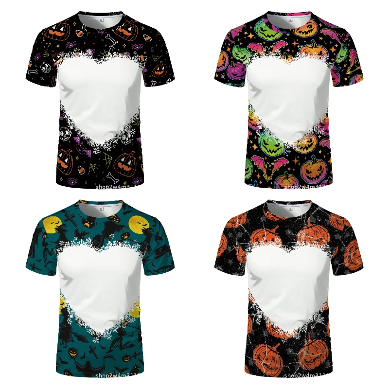 Dye Tshirt Sublimation Blanks O Neck Tee Tops Heat Transfer T-Shirt Short Sleeve For Creative Customized Printing Image