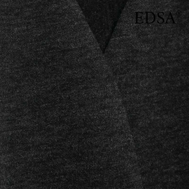 سترة نسائية ناعمة من EDSA مع حزام وأكمام طويلة للربيع والخريف وأكمام طويلة بغرز مفتوحة معطف نسائي ملابس خارجية #5