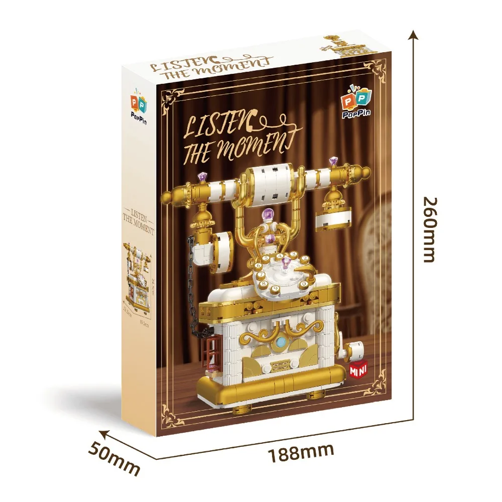 Retro Camera Coffee Machine Projector Telephone Model Building Blocks Assembly Educational Toy Perfe