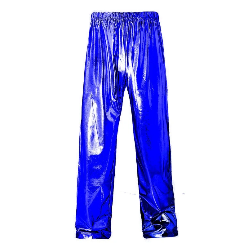 2024 N Metal Shiny Stage Performance Party Casual  Pants Men , Gold/Silver Multi Color Handsome Personality Fashion Sports Pants