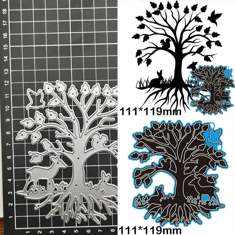 

Tree Animals Bird Rabbit Metal Cutting Dies DIY decoration Embossing Handicrafts Template Scrapbook paper card craft Dies mould