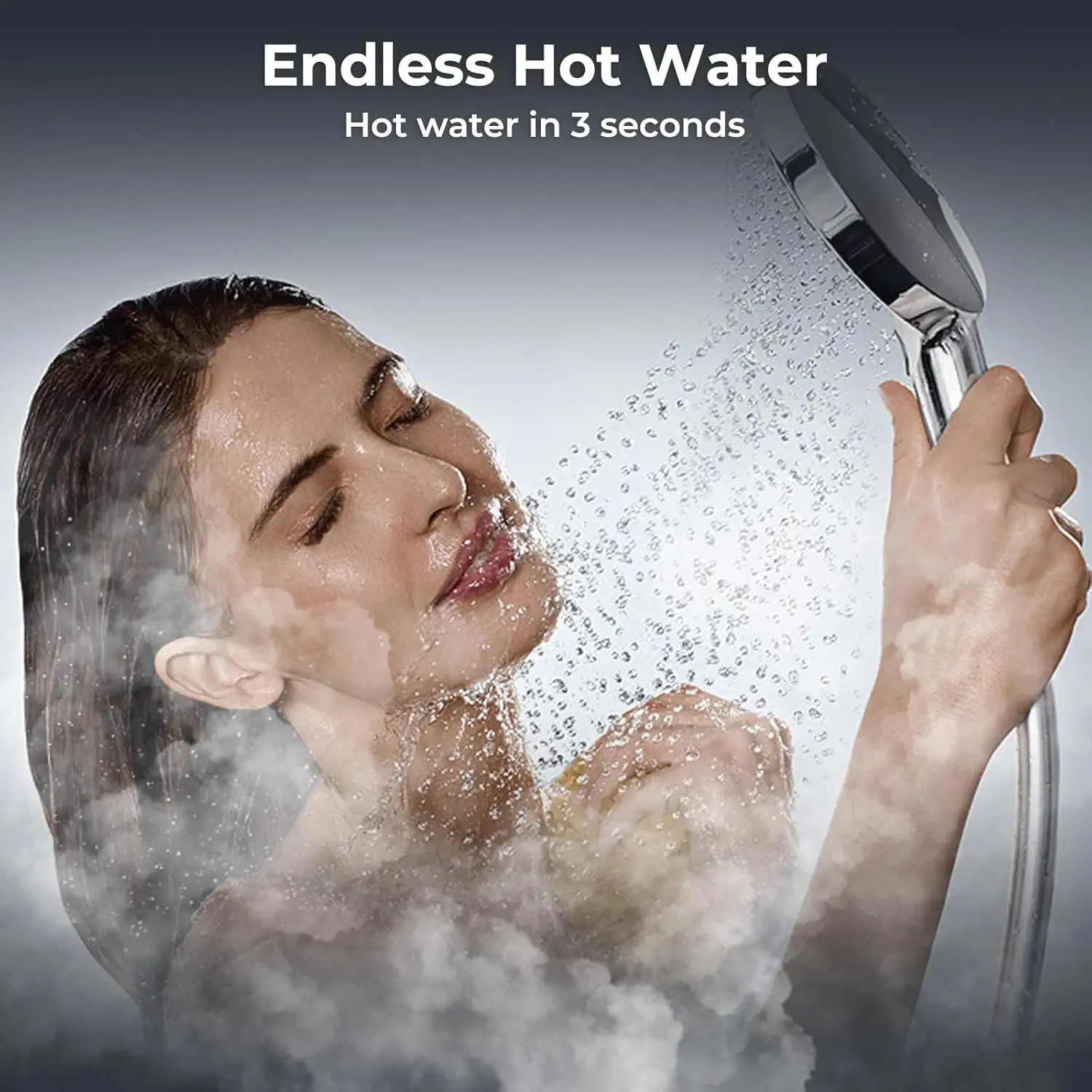 Electric Tankless Water Heater 27kW 240V Instant Endless Hot Water Heater TEW27B with Digital Display Easy Installation