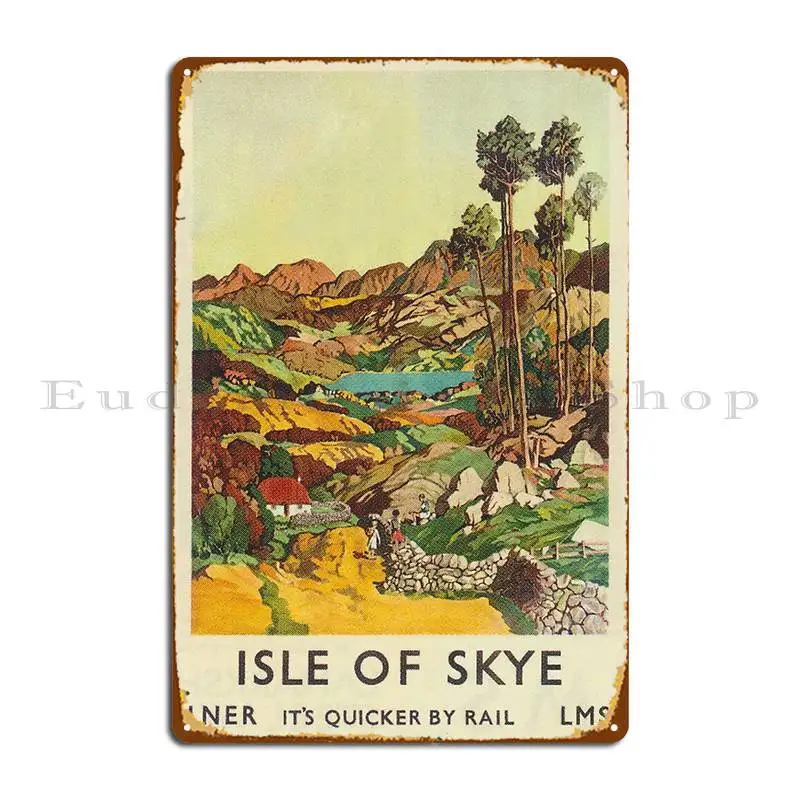 Isle Of Skye Scotland Vintage Travel Poster Metal Sign Plates Club Designer Bar Cave Garage Tin Sign Poster