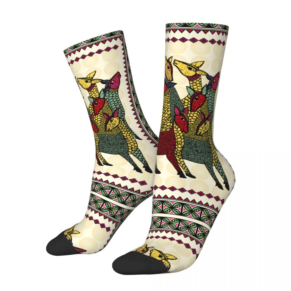 Elk Deer Sock Printed Man Polyester