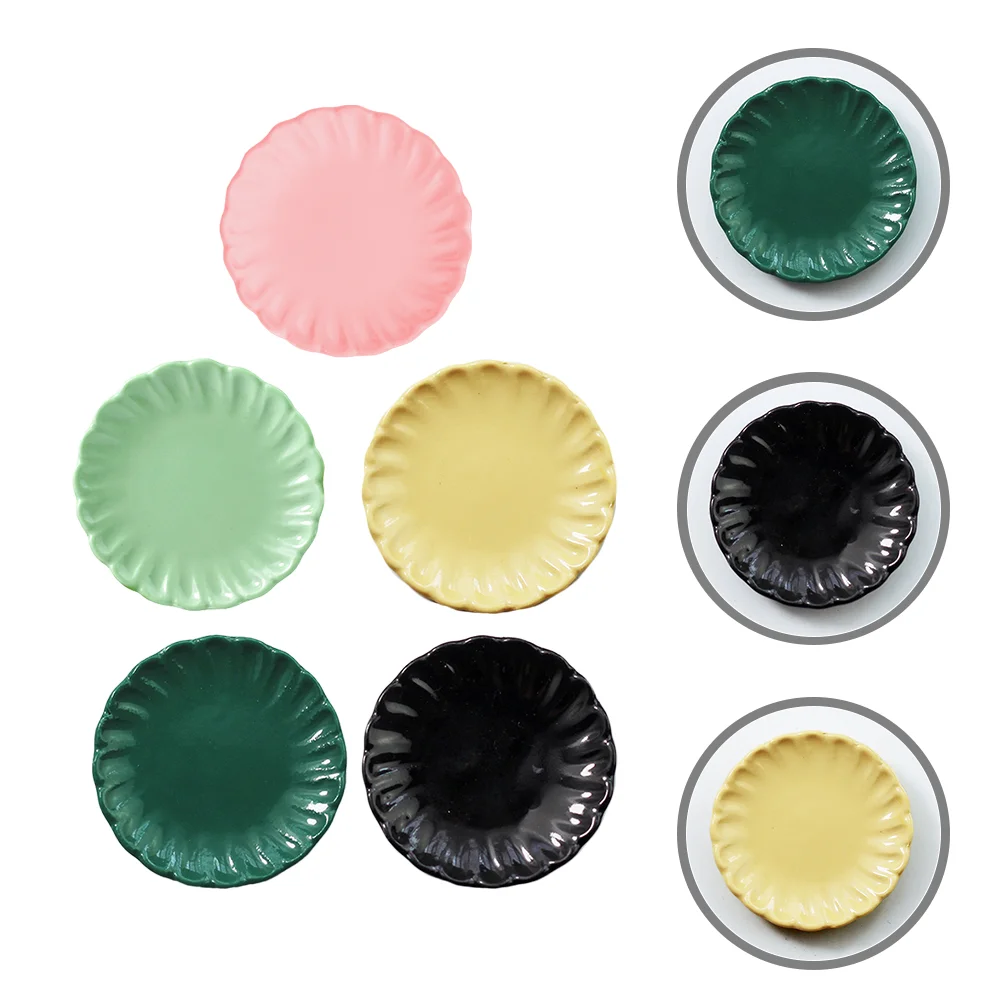 

5 Pcs Miniature Food and Play Dish Kitchen Accessories Toy Dollhouse Kids Room Toys for Resin Tiny Child Flatware