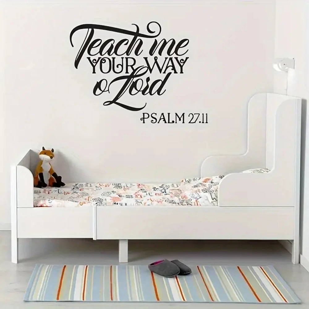 1 pc Religion Art Teach Me Your Way O Lord Wall Sticker Self Adhesive Vinyl Waterproof Wall Art Decal for home decor