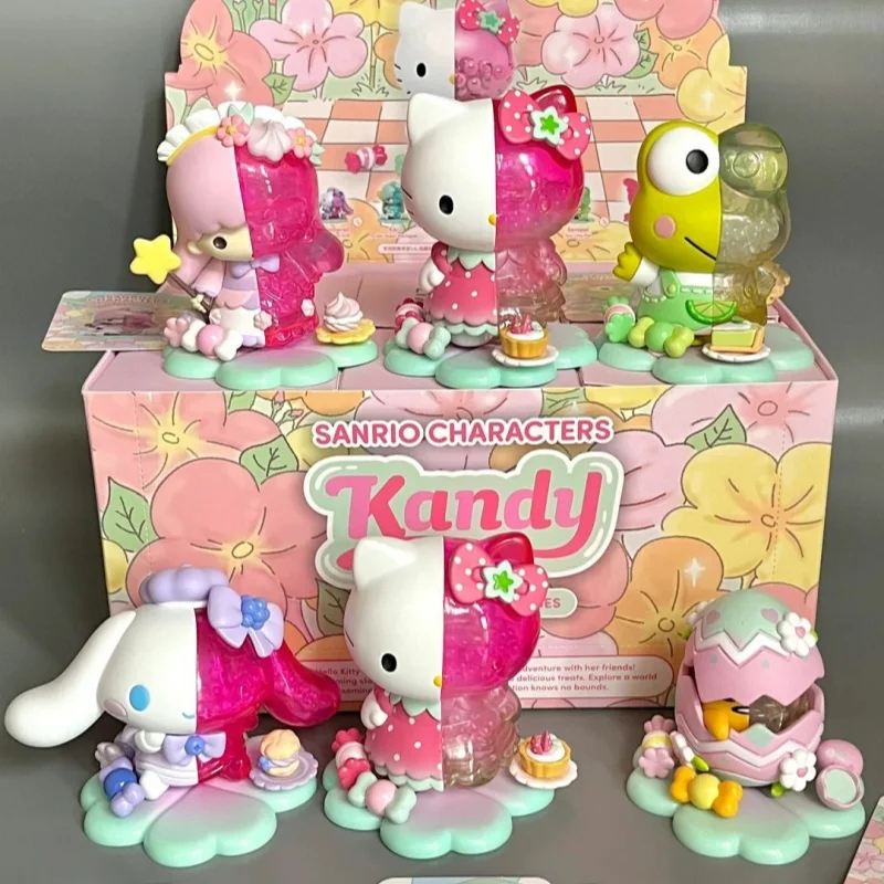 

Подлинная серия Sanrio Flower Dream, слепая коробка Cinnamoroll Hello Kitty, милые настольные аксессуары, фигурки, модель, милые подарочные игрушки
