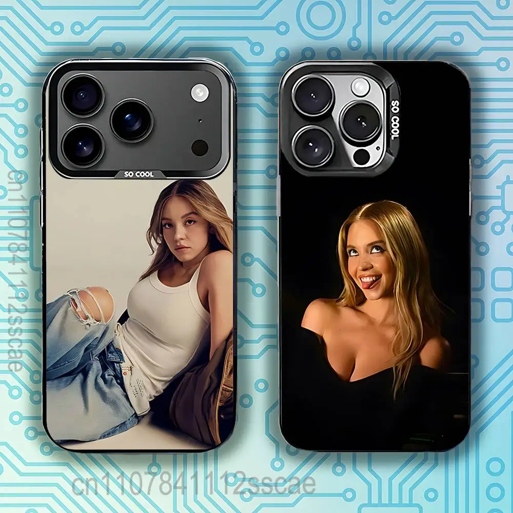 

Actress S-Sydney Sweeney Phone Case For iPhone 17,16,15,14,13,12,11,Pro,Max,Plus,E,Air,Mini Black Tpu IMD Cover
