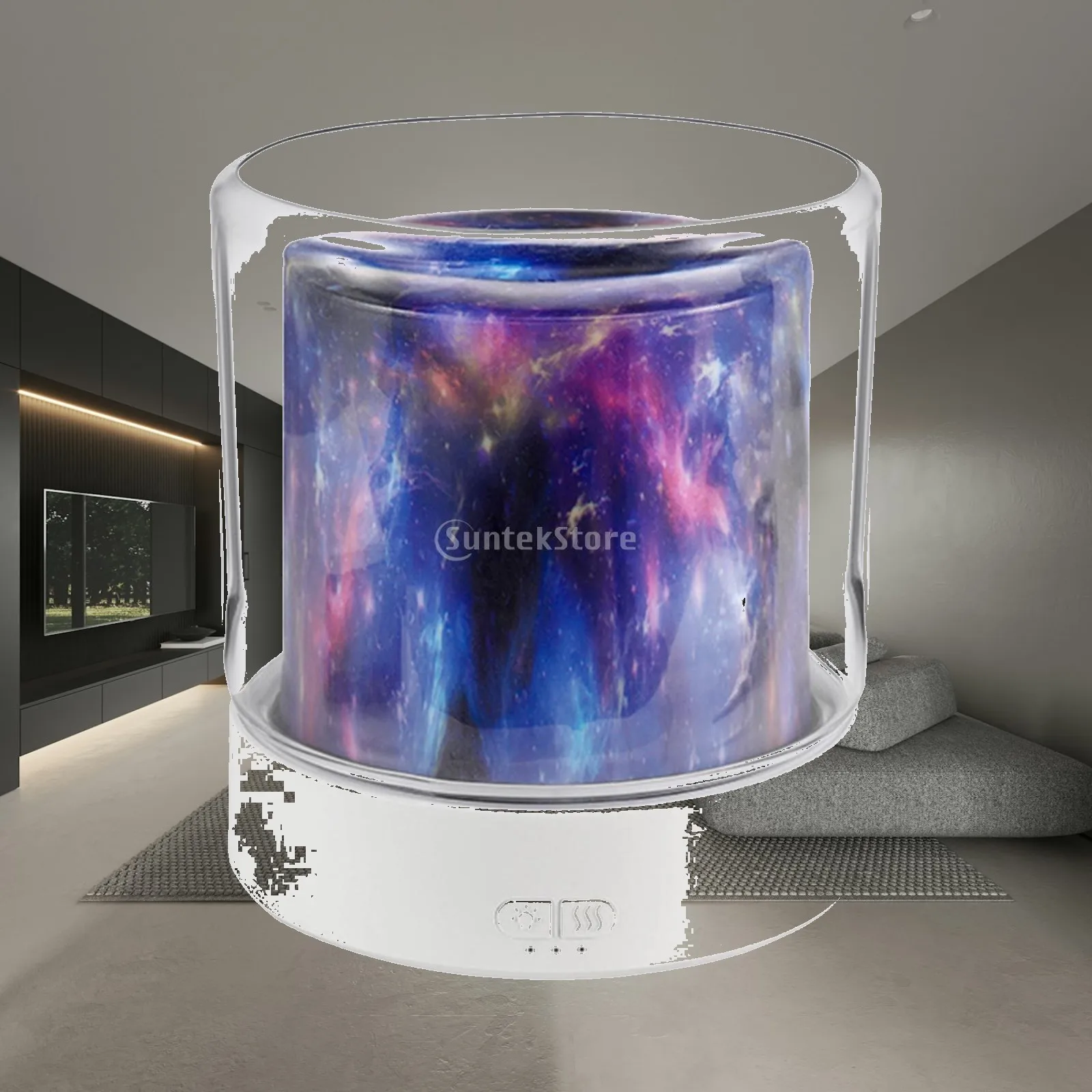 Flame Diffuser Humidifier Noiseless Color Changing Night Light with Timer Aroma Diffuser for Yoga Desktop Baby Room