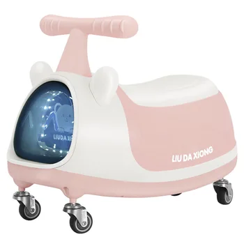 Children's twist walkers 1-3 years old boy and girl baby scooter mute universal wheel with music rocking car.