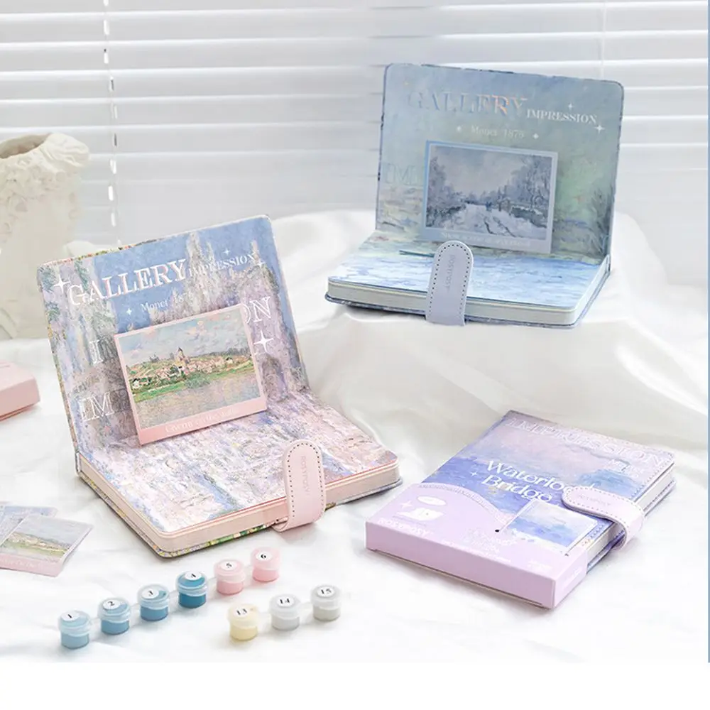 Students Gift Landscape School Stationery Magnetic Buckle Writing Pads DIY Scrapbook Handbook Notepad Scenery Notebook