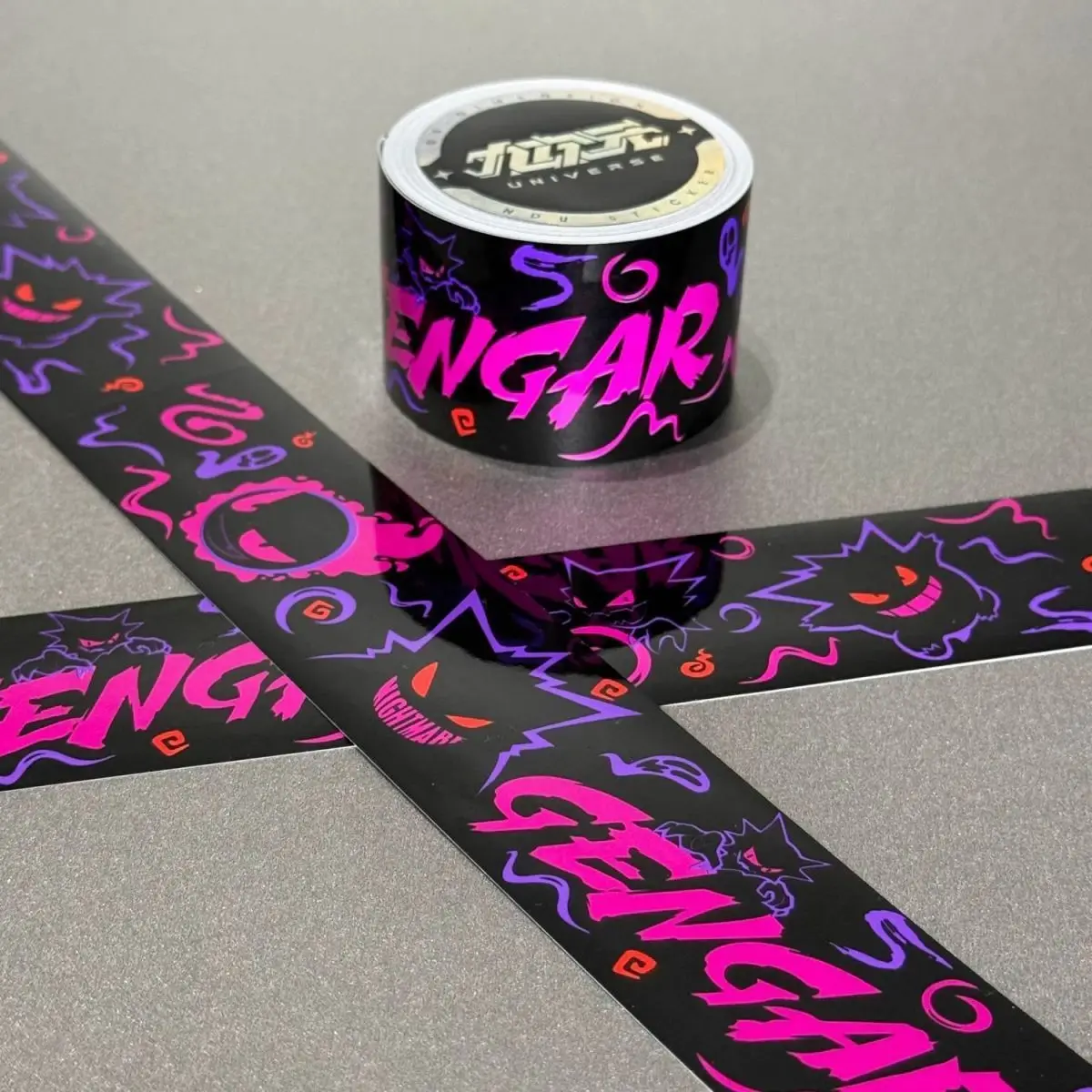 Pokemon Gengar Graffiti Washi Tape, wasserfestes DIY-Dekorband für Skateboard, Gepäck, Elektroauto, Laptop-Aufkleber
