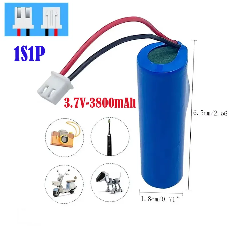 18650 Батареї 3.7V Rechargeable Li-ion Battery Pack 3800mAh for Bluetooth Speaker LED Light Backup Replacement Original Battery