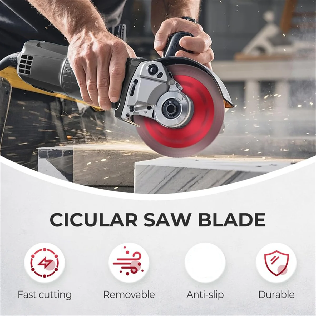 A002 Diamond Blade for Angle Grinder,Grinder Blades,4.5Inch Glass Cutting Disc 1.6mm Saw Blade for Cutting and Grinding