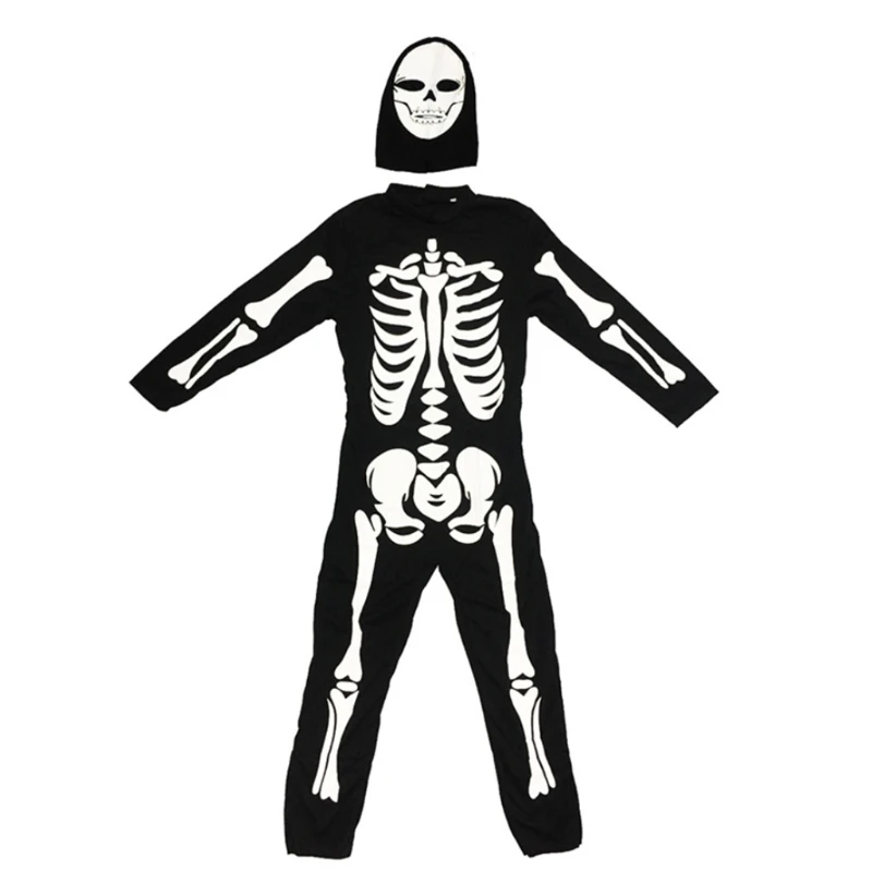 

Children of 110-130cm 43.31-51.18in Height Kid Pajama Onesie Skeleton Costume