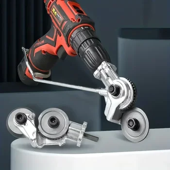 Cesoie per piastre di rimontaggio per trapano elettrico tagliate senza sforzo attraverso lamiere di acciaio inossidabile, alluminio e ferro con questo attacco per taglierina