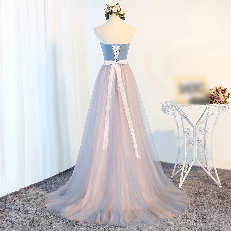 New Chest-Touching Dress Women's Gray Long Mesh Gauze Straps Waist Thin Temperament Elegant Performance Host Dress