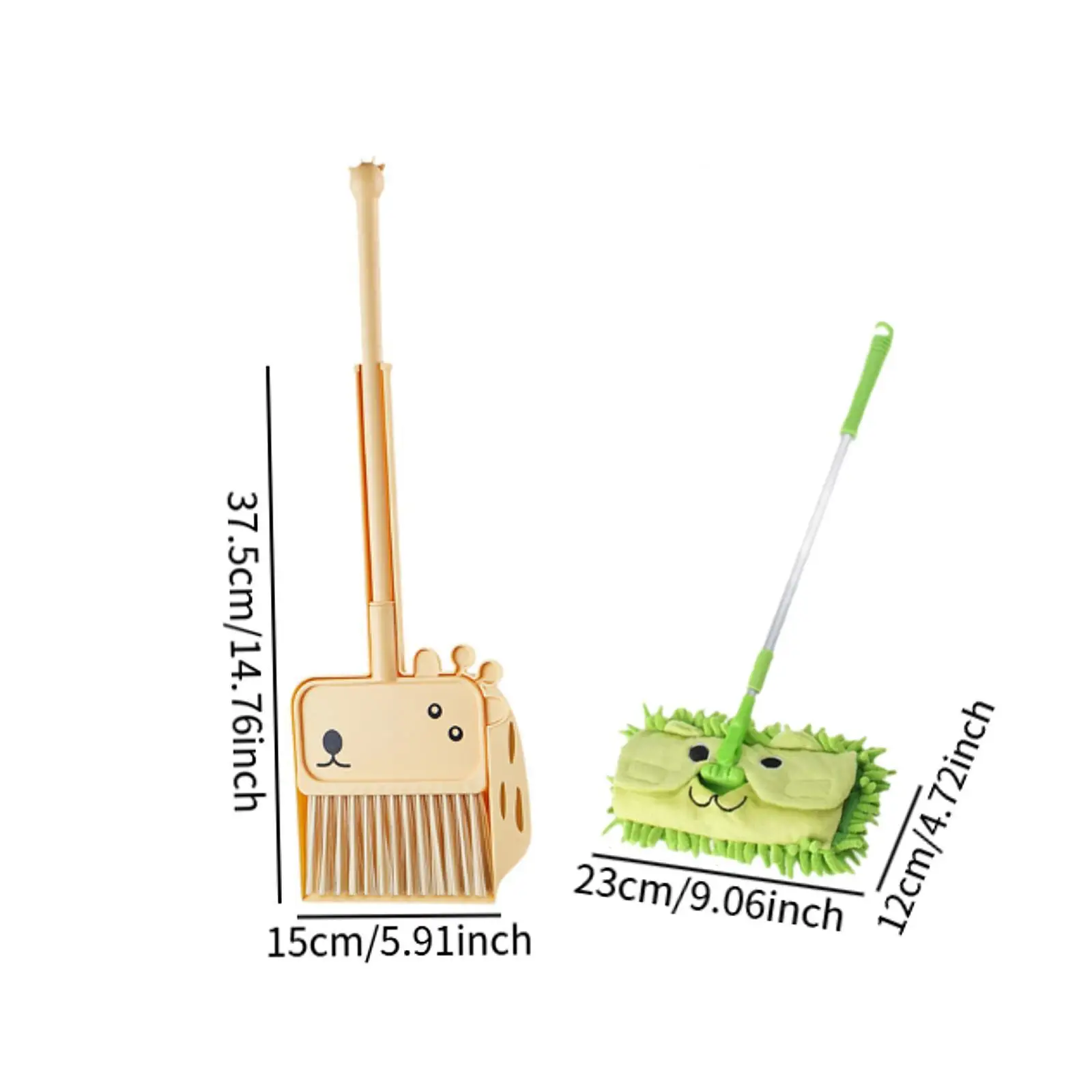 3Pcs Mini Broom with Dustpan Mop Little Housekeeping Helper Set Role Playing