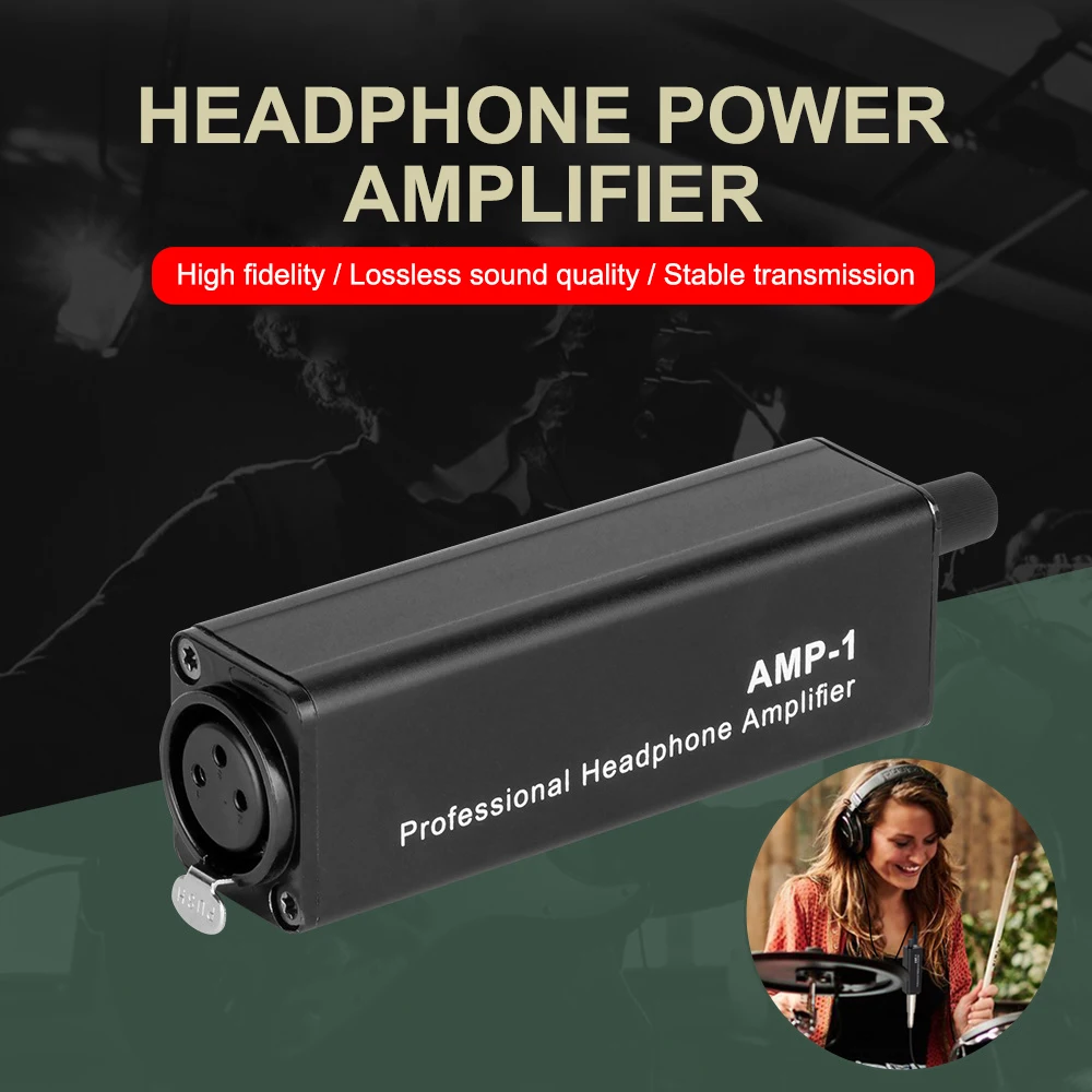 AMP-1 Headphone Power Amplifier Converter  XLR to 3.5MM  Audio Passive Amplifier Converter Direct Monitoring