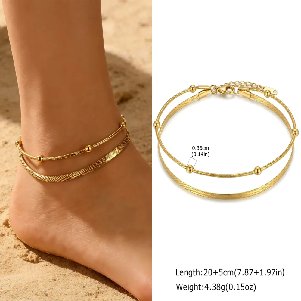 Herz-Fußkettchen aus Edelstahl für Damen, vergoldetes, zartes Fußkettchen-Armband, leichter Luxus-Fußschmuck, Partygeschenke für Mädchen