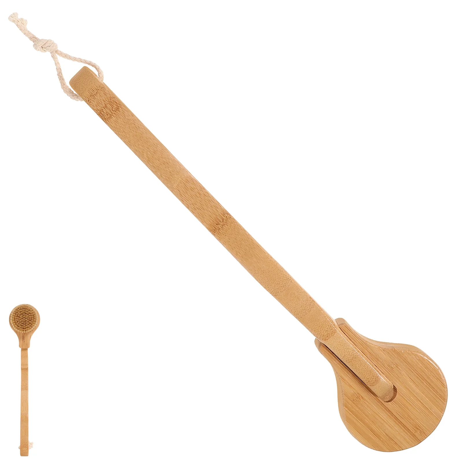 

Shower Scrubber Pig Bristle Bath Brush Long Handle Back Scrubber Body Exfoliator Comfortable Back Brush for Shower Men Women