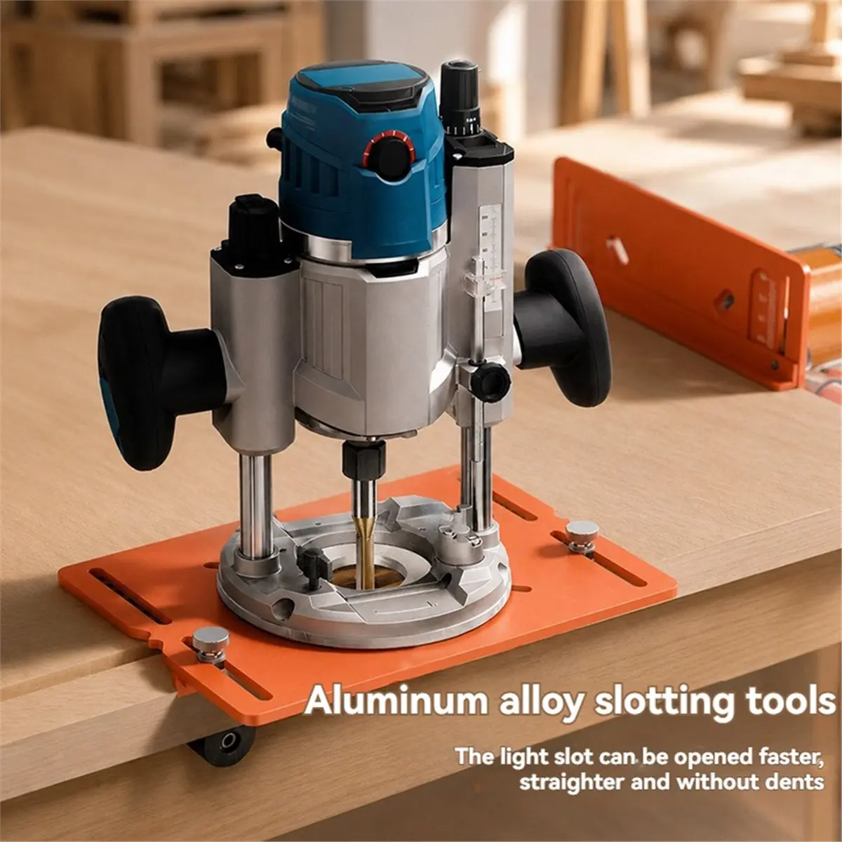 Cutting Machine Base Plate with Dual Scale Aluminum Alloy Woodworking Bench Grooving Trimming Router Bases Plates
