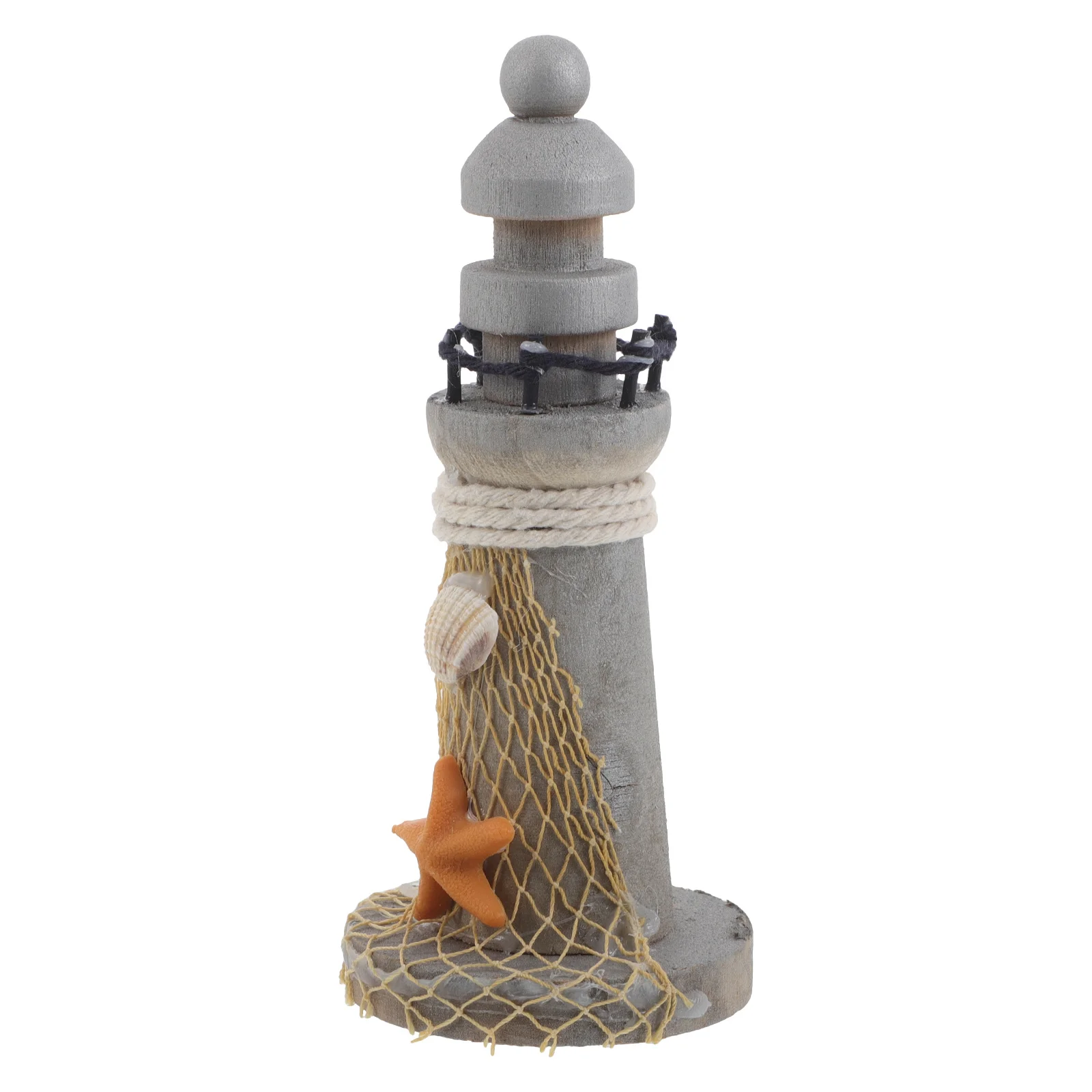 

Miniature Lighthouse Wooden Sailboat Coastal Ornament Outdoor Yard Lawn Aquarium Bookshelf Nautical Decoration
