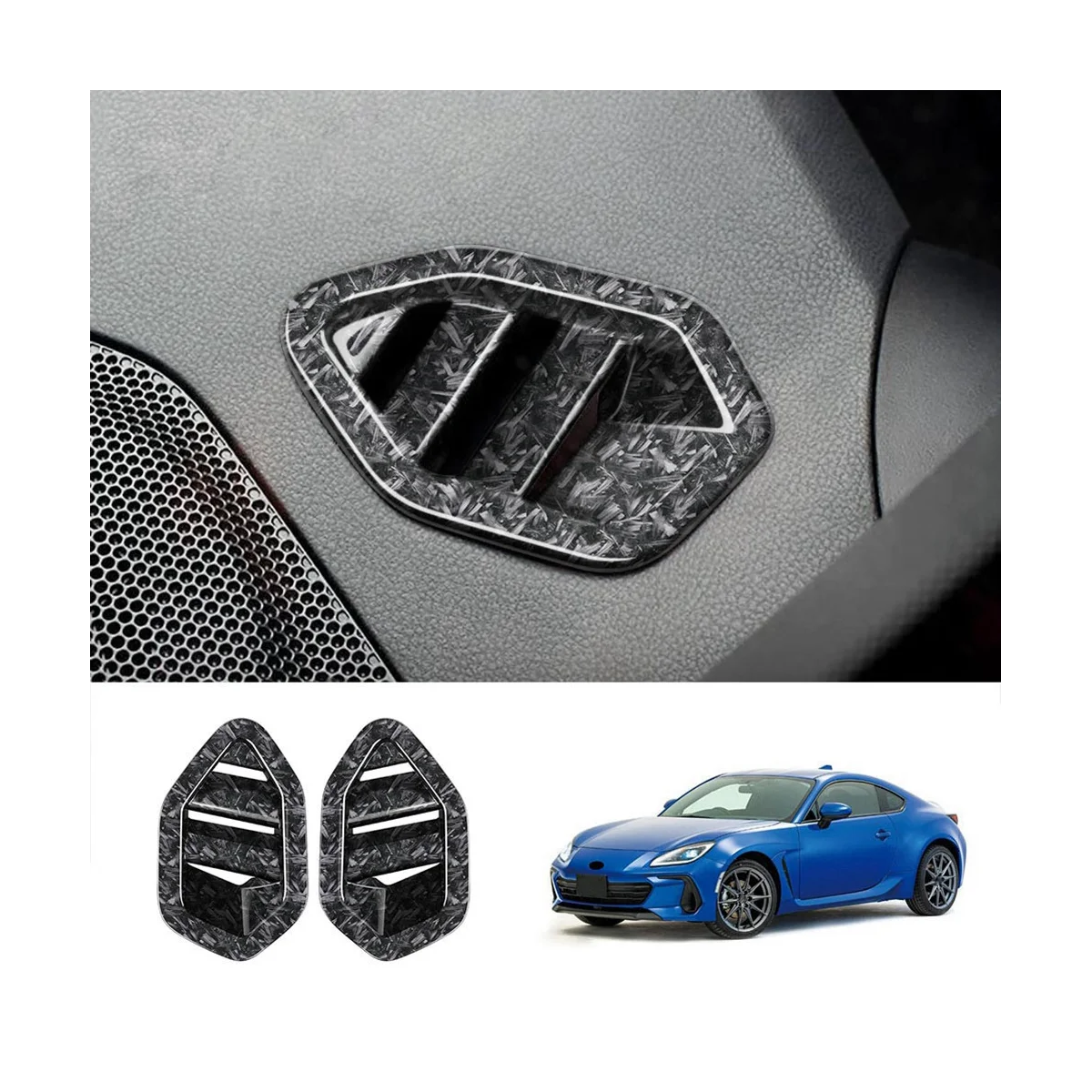 For Subaru Brz/Zd8 Toyota Gr86/Zn8 2021-2023 Dashboard Air Outlet Vent Trim Cover Sticker Decoration Frame Forging Grain