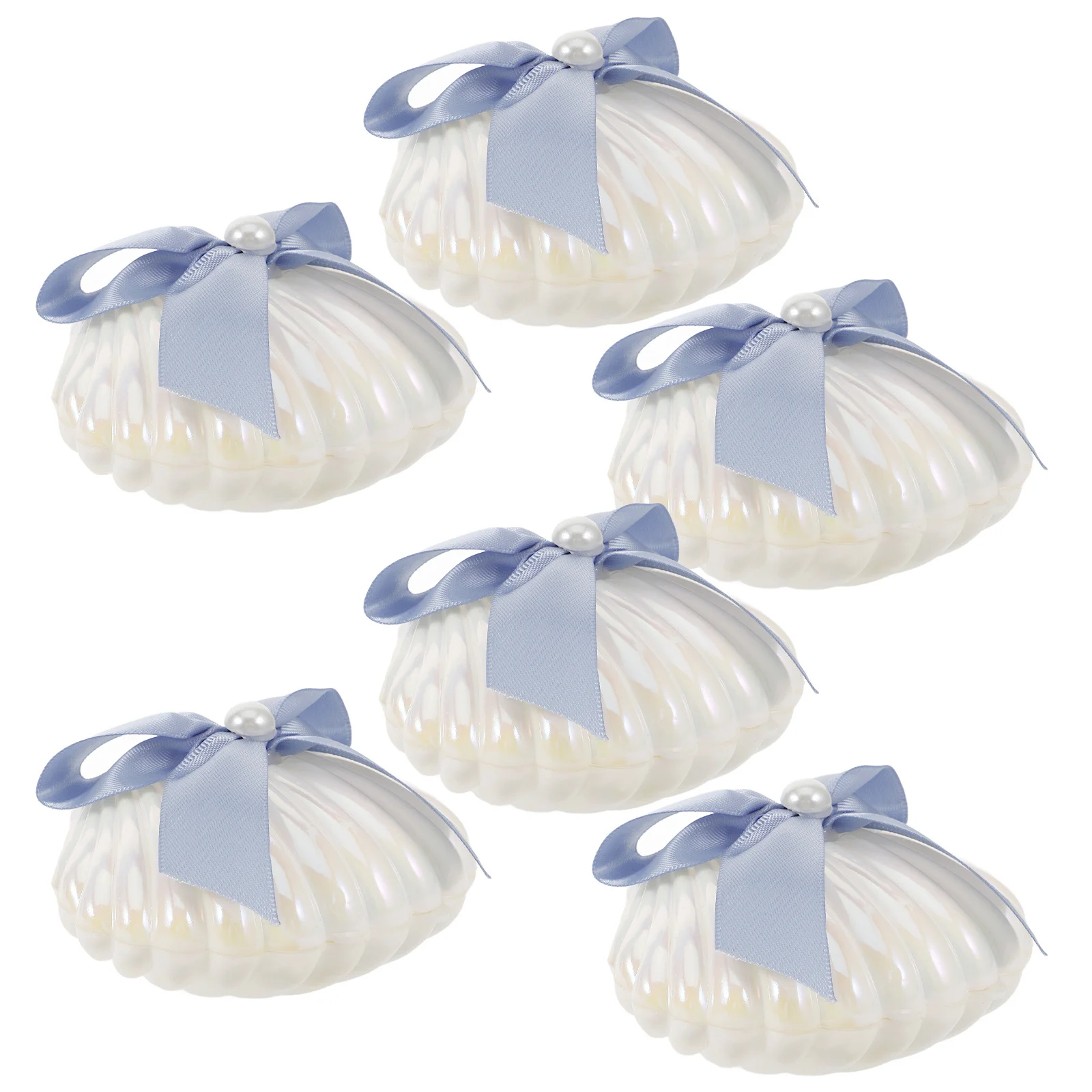 

6Pcs Seashell Candy Boxes Plastic Mini Shell Storage Cases for Wedding Birthday Party Favors Chocolate Gift Packaging Container