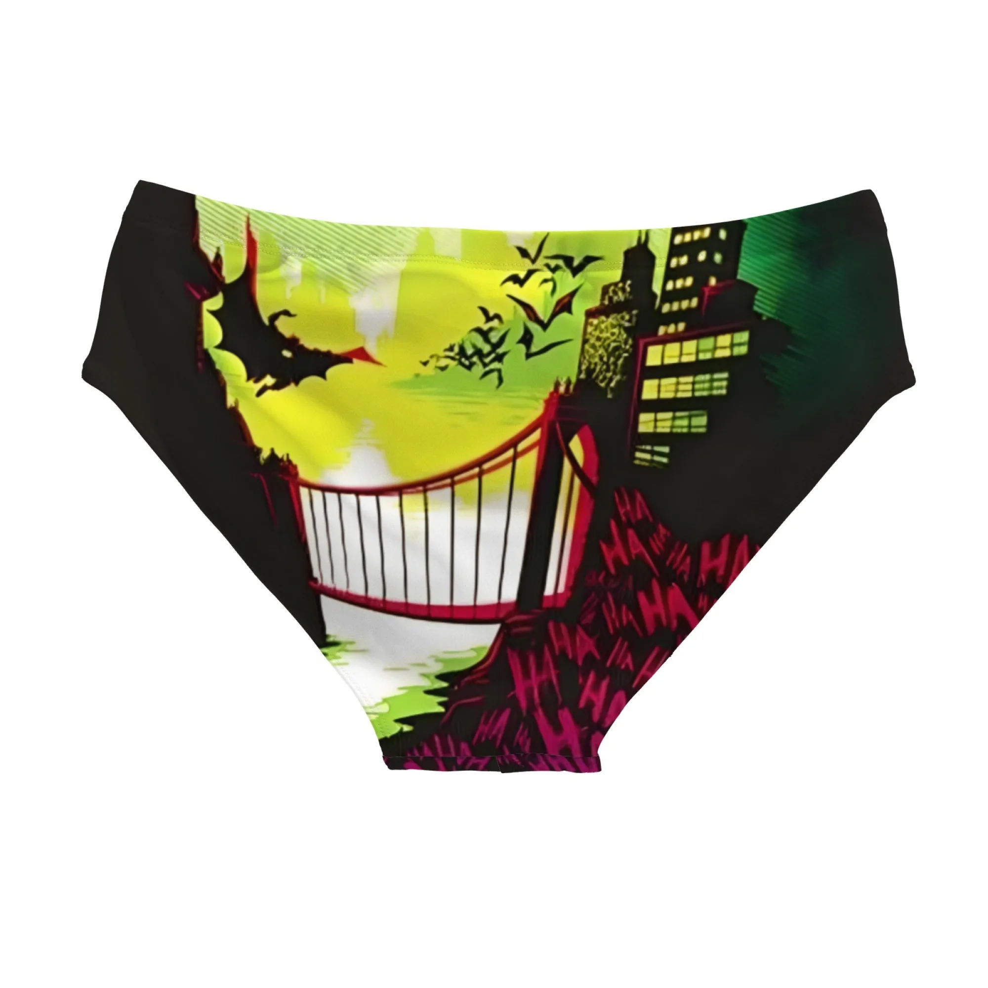 Gothic City Bridge Bat Swim Trunks Breathable Non-Slip Sexy Men's Triangle Trunks Water Sports Surfing Fitness Sexy Men's Bikini
